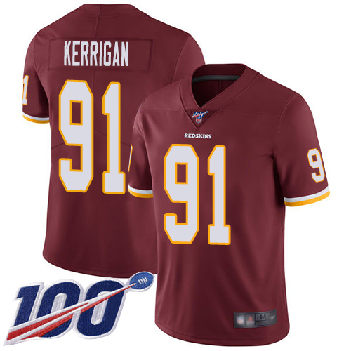 Washington Redskins Limited Burgundy Red Men Ryan Kerrigan Home Jersey NFL Football #91 100th